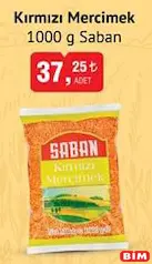 SABAN KIRMIZI MERCİMEK 1000 G SABAN KIRMIZI MERCİMEK 1000 G